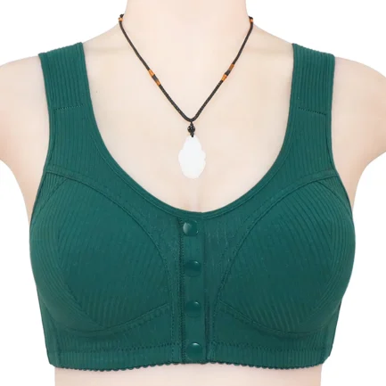 Breathable Bra For Older Women Front Buckle Push Up Bra Seamless Gathering Plus Size Yoga Sleeping Brassiere Soft Strapless Bra - Image 3