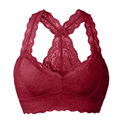 Women Lace Bra Large Size 4XL-5XL Sexy Brassiere Unlined Intimates Lingerie Crisscross Solid Color Bra Underwear Tops лифчик - Image 2