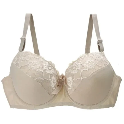 Women Bra Lace Splicing Embroidered Thin Oversized Bra Deep V Gathering Sexy Women's Underwear - Image 6