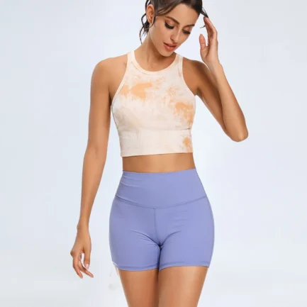 Cross Back Wide Strap Push-up Sports Bra Women Shock Proof Running Fitness Crop Top Crew Neck Padded Workout Yoga Tanks - Image 5