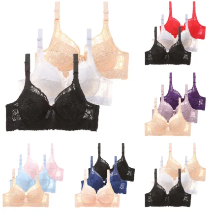 Women's Sexy Sports Bra 3 Pack Push Up Bra Set Training Running Bras For Women Solid Color Hollow Out Erotic Brassiere Lingerie - Image 7