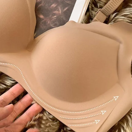 Push Up Breathable Bra Womens Seamless Feeling Soft Support Thin Underwear Large Breasts Show Small Anti Sagging Bralettes - Image 5