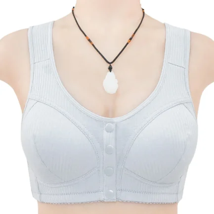 Breathable Bra For Older Women Front Buckle Push Up Bra Seamless Gathering Plus Size Yoga Sleeping Brassiere Soft Strapless Bra - Image 15