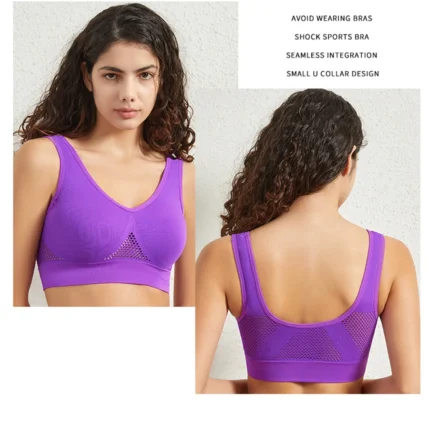 Women's Proof Running Fitness Yoga Vest Thin Padded No Wire Push Up Breathable Sports Bra Plus Size Beauty Back Brassiere - Image 4