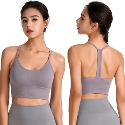 Sexy Women Sports Bra Fitness Underwear Camis Push Up Yoga Crop Top Bras Solid Athletic Vest Gym Shirt Sportswear Back Cross Top - Image 16
