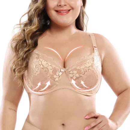 Sexy Push up Lace Bra Women Brassiere Plus Size ScallopedUnderwire BEmbroidery Floral Bralette Unlined 3/4 Cups Bra - Image 20