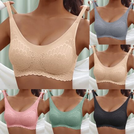 Plus 4XL Latex Bra Seamless Bras For Women Underwear BH Push Up Bralette With Pad Vest Top Bra Women's No Steel Ring Underwear - Image 7