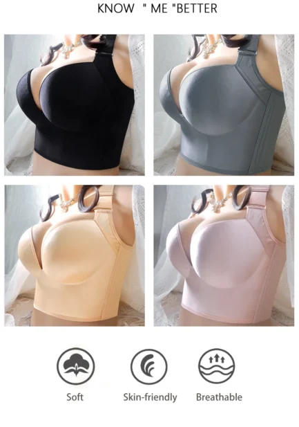 Push UP Bras for Women Deep Cup Wire Free Hide Back Fat Underwear Shaper Incorporated Full Back Coverage Lingerie Plus Size - Image 12