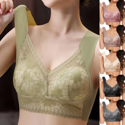 Women's Push-up Anti-Sagging Underwear With Large Breasts And Small Breasts, Seamless, No Wires, Breast-Reducing Lace Bra - Image 15