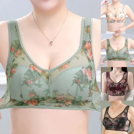 Ice Silk Lace Cooling Comfort Bra Women Push Up Seamless Lace Underwear Top Bralette Large Size Brasier No Underwire - Image 7
