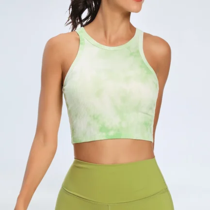 Cross Back Wide Strap Push-up Sports Bra Women Shock Proof Running Fitness Crop Top Crew Neck Padded Workout Yoga Tanks - Image 9