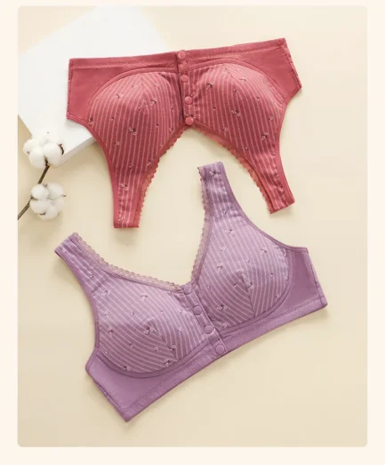 36-52 New Bras For Women Wire Free Underwear Push Up Front Closure Sexy Big Size Female's Clothing Lingerie Cotton Brassiere - Image 20