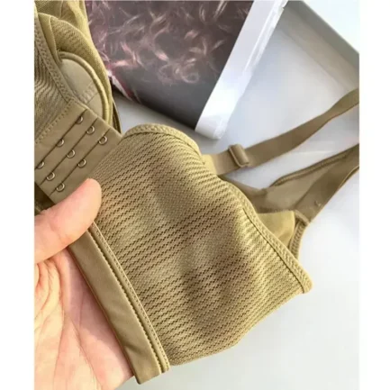 Super Thin Bra Mesh Sexy Push Up Backless Bra No Steel Ring Modal Cotton Rabbit Ear Fixed Cup Plus Size Minimizer Bras for Women - Image 4