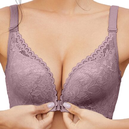 Sexy Floral Lace Front Closure Bras Comfortable Wireless Bras for Women Backless Adjustable Push Up Bra Bralette Women Underwear - Image 7