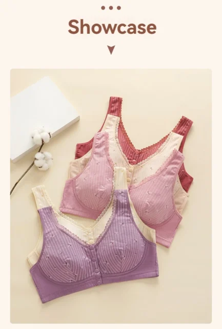 36-52 New Bras For Women Wire Free Underwear Push Up Front Closure Sexy Big Size Female's Clothing Lingerie Cotton Brassiere - Image 19