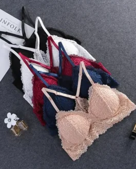 Sexy Women‘s Seamless Bra Lace Y Shape Strap Summer Wire Free Lingerie Brassiere