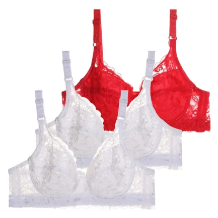 3 Pack Women Bras Push Up Breathable Lingerie Sexy Lace Embroidery Seamless Bralette Solid Color Tank Tops Hollow Mesh Intimate - Image 9