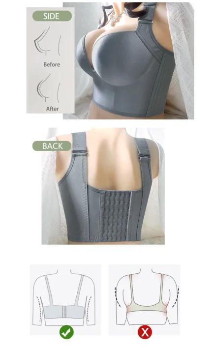 Push UP Bras for Women Deep Cup Wire Free Hide Back Fat Underwear Shaper Incorporated Full Back Coverage Lingerie Plus Size - Image 11