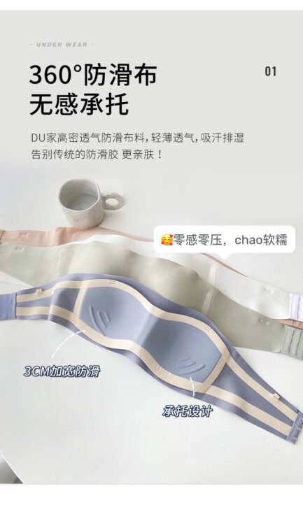 Women Seamless Tube Strapless Bra Chest Wrap Bandeau Wireless Breathable Underwear Tops Non Slip Invisible Bralette Push Up Bras - Image 10