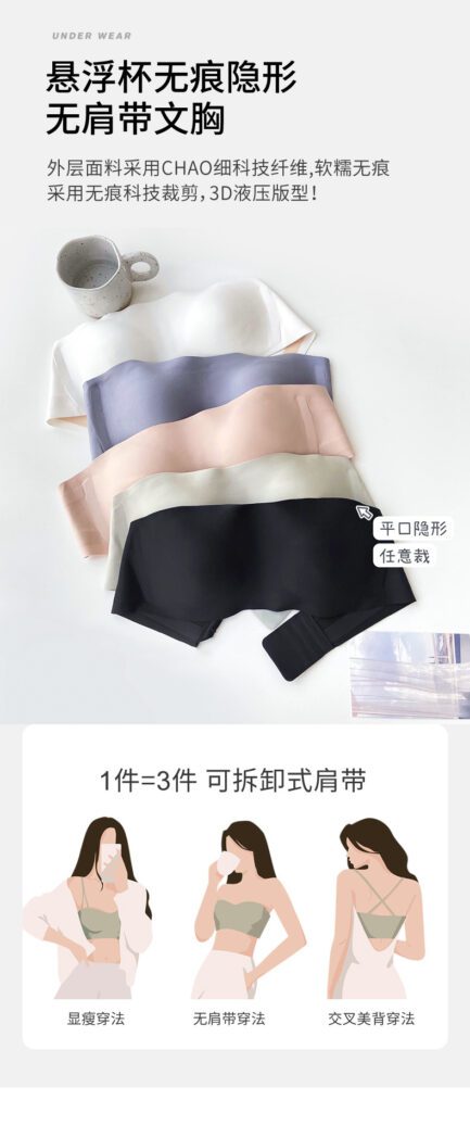 Women Seamless Tube Strapless Bra Chest Wrap Bandeau Wireless Breathable Underwear Tops Non Slip Invisible Bralette Push Up Bras - Image 4