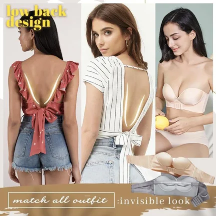 Ladies strapless non-slip gather Invisible Bras Strapless Seamless Dress Bra adjustment non-wireless dress bra