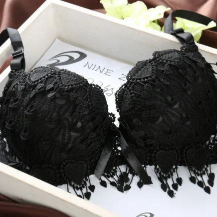 Women push up lace bra brand embroidery tassel sexy lingerie brassiere - Image 8