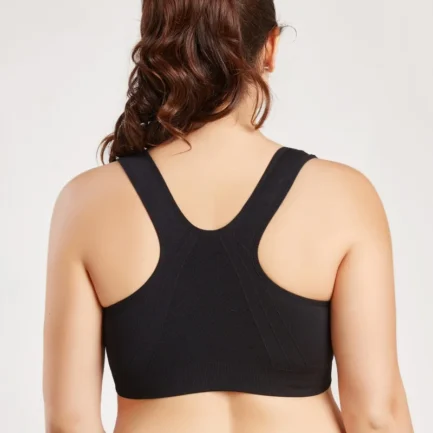 Plus Size M-4XL Women Front Zipper Closure Push Up Bras Shockproof Fitness Vest Removable Padded Wireless Tops - Image 20