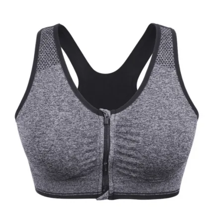 Women Sports Bra Front Zipper Closure Push Up Bras Shockproof Fitness Vest Removable Padded Wireless Tops Sports Tops Lady Bra - Image 2
