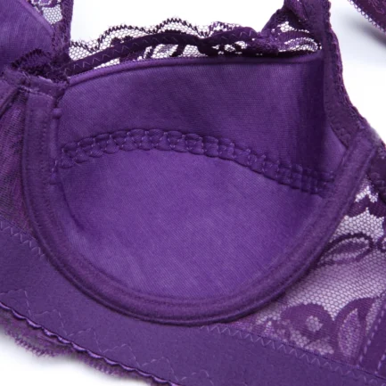 Plus Size Women's Full Coverage Lift Up Balconette Bra Floral Lace Underwire Bra Soft Cup 34BC-46BC - Image 6
