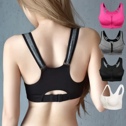 1PC 5XL Women Zipper Push Up Sports Bras Vest Underwear Shockproof Breathable Gym Fitness Athletic Running Sport Tops - Image 10