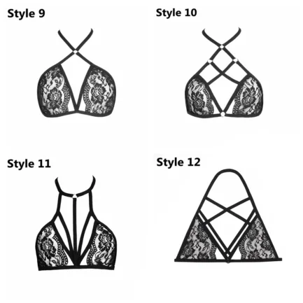 New Sexy Women's Lingerie Hollow Cage Harness Lace Bra Bandage Push Up Crop Top Bralette Bustier Sport Underwear Bikini Swimsuit - Image 12