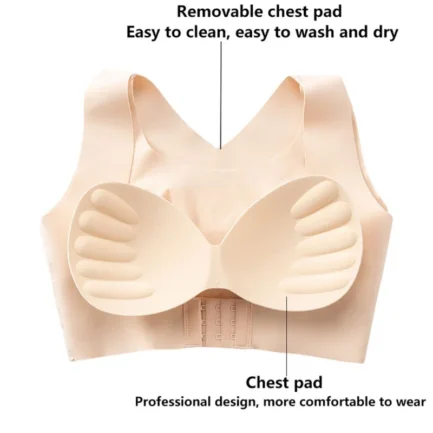 Humpback Corrected Seamless Latex Underwear Two-in-One Gathering Adjustable Front Buckle Underwireless Bra Women Bras - Image 20