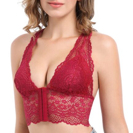 Women's Comfort Bra Front Buckle Seamless Vest Lace Bra Large Size Underwear Adjustable Sports Breathable Bra Beauty Back - Image 19