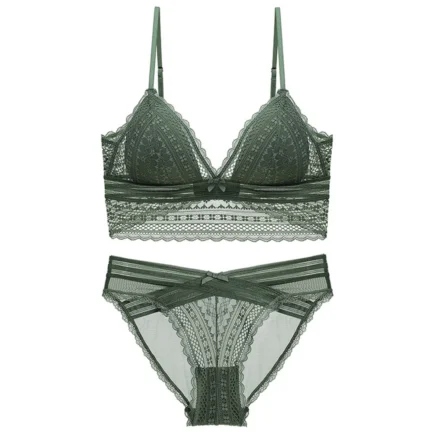 Newly French Style Women Underwear Bras Set Deep V-neck Sexy Low Back U-shaped Bra Lace Bra With Panty Set Lencería Para Mujer - Image 30