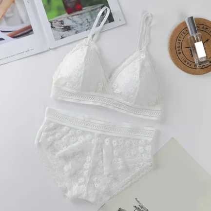 Women Lace Sports Bra Sets Seamless Underwear Backless Vest Panties Padded Ultrathin Bralette Female Briefs Sports Bra Set - Image 22
