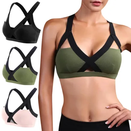 Fitness Sports Bra for Women Push Up Wirefree Padded Crisscross Strappy Running Gym Training Workout Yoga Underwear Crop Tops - Image 9