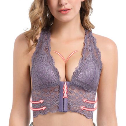 Women's Comfort Bra Front Buckle Seamless Vest Lace Bra Large Size Underwear Adjustable Sports Breathable Bra Beauty Back - Image 12