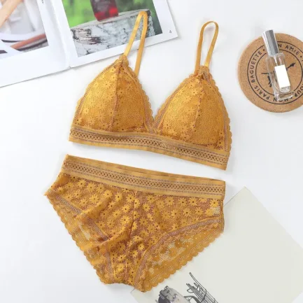 Women Lace Sports Bra Sets Seamless Underwear Backless Vest Panties Padded Ultrathin Bralette Female Briefs Sports Bra Set - Image 23