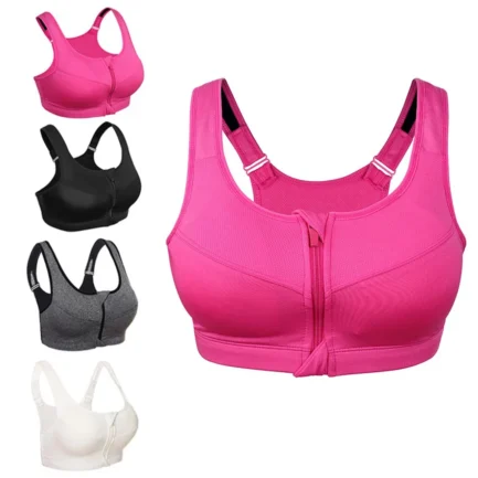 1PC 5XL Women Zipper Push Up Sports Bras Vest Underwear Shockproof Breathable Gym Fitness Athletic Running Sport Tops - Image 11