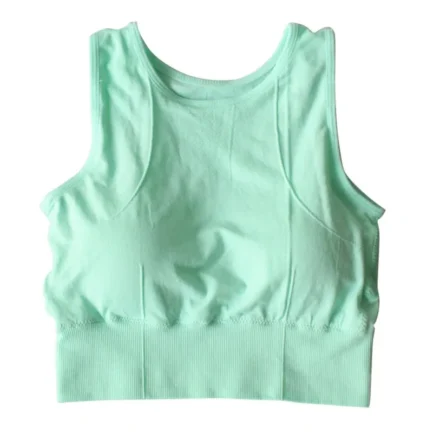 Women Solid Bras Breathable Mesh Bras Shockproof Padded Solid Bra Seamless Fitness Tops Waistcoat - Image 21