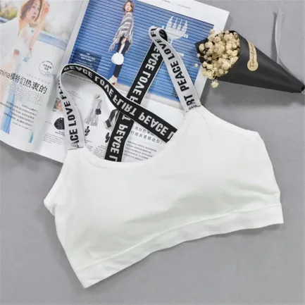 Women Push Up Sports Bra Sport Bra Fitness Top Letters Yoga Bra For Cup A-D Black White Running Yoga Gym Fitness Crop Top - Image 16