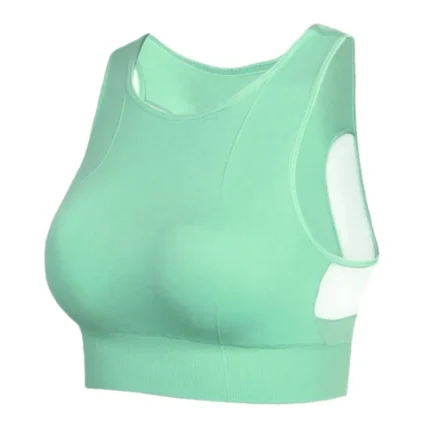 Women Solid Bras Breathable Mesh Bras Shockproof Padded Solid Bra Seamless Fitness Tops Waistcoat - Image 20