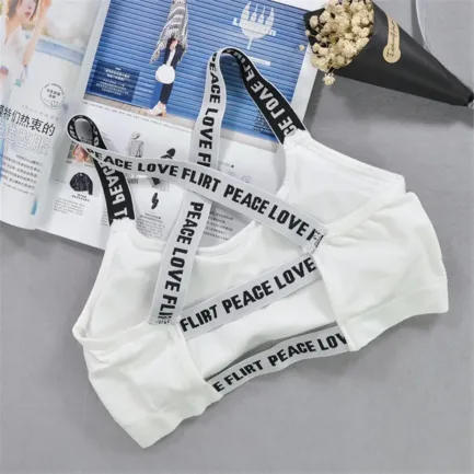 Women Push Up Sports Bra Sport Bra Fitness Top Letters Yoga Bra For Cup A-D Black White Running Yoga Gym Fitness Crop Top - Image 17