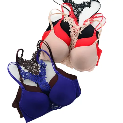 Womens Sexy Front Closure Lace Racer Back Push Up Seamless Bras Racer Back Bra Thin Padded Fine Shoulder Strap Solid Intimates - Image 7