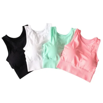 Women Solid Bras Breathable Mesh Bras Shockproof Padded Solid Bra Seamless Fitness Tops Waistcoat - Image 7