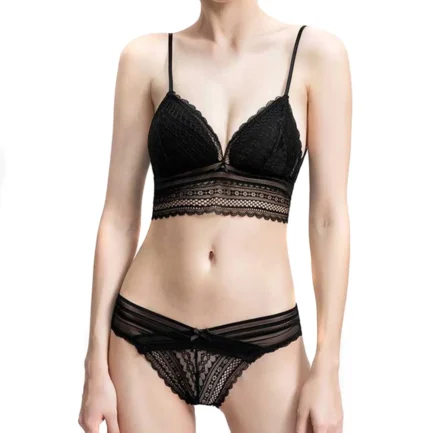 Newly French Style Women Underwear Bras Set Deep V-neck Sexy Low Back U-shaped Bra Lace Bra With Panty Set Lencería Para Mujer - Image 31