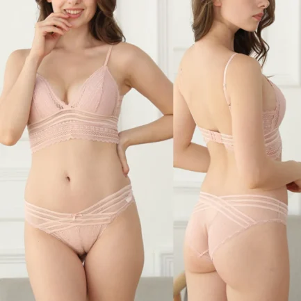 Newly French Style Women Underwear Bras Set Deep V-neck Sexy Low Back U-shaped Bra Lace Bra With Panty Set Lencería Para Mujer - Image 12