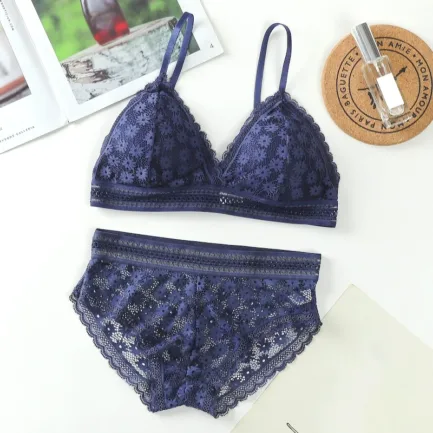 Women Lace Sports Bra Sets Seamless Underwear Backless Vest Panties Padded Ultrathin Bralette Female Briefs Sports Bra Set - Image 18