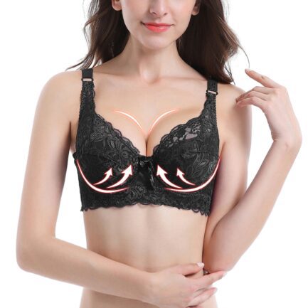 Plus Size Women's Full Coverage Lift Up Balconette Bra Floral Lace Underwire Bra Soft Cup 34BC-46BC - Image 7