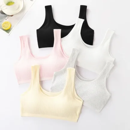Cotton Sports Bra Women Push Up Solid Sport Tops Jogging Gym Fitness Running Yoga Girl Breathable Underwear - Image 4